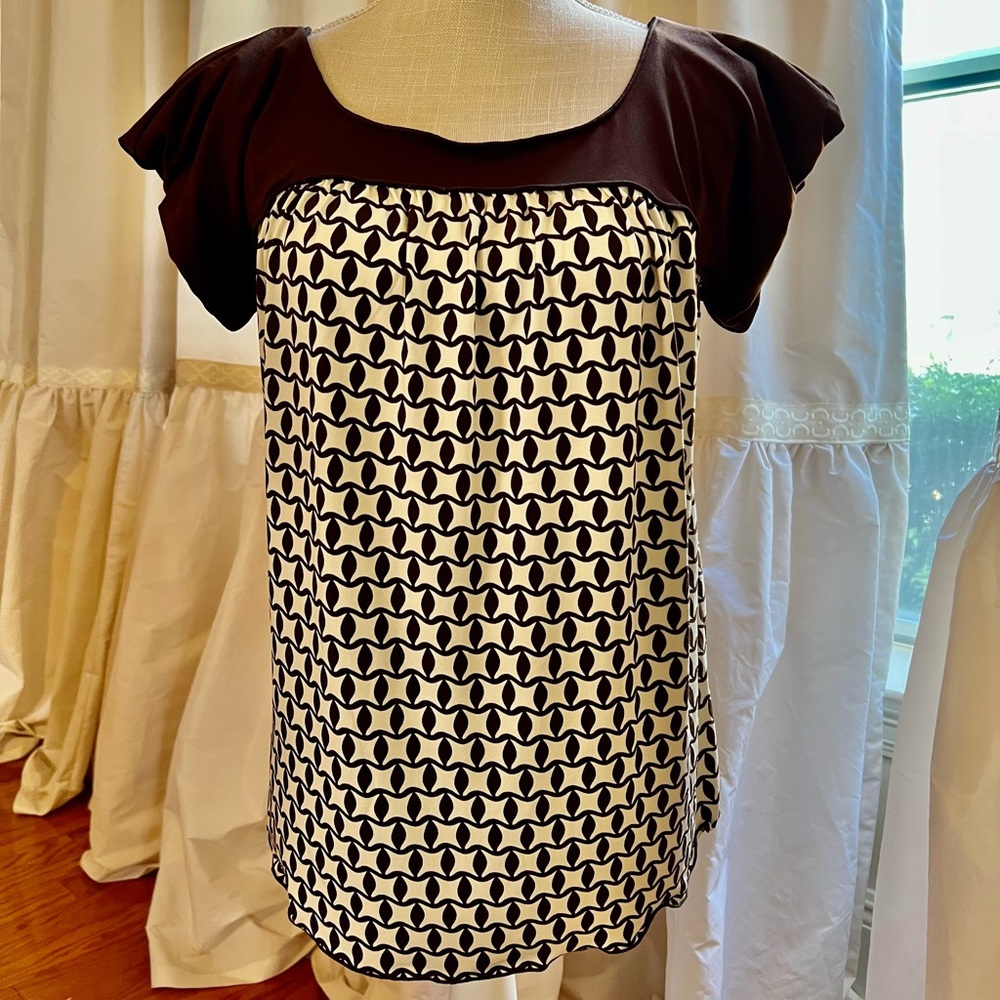 MSSP Women’s Brown and Cream Top sz small